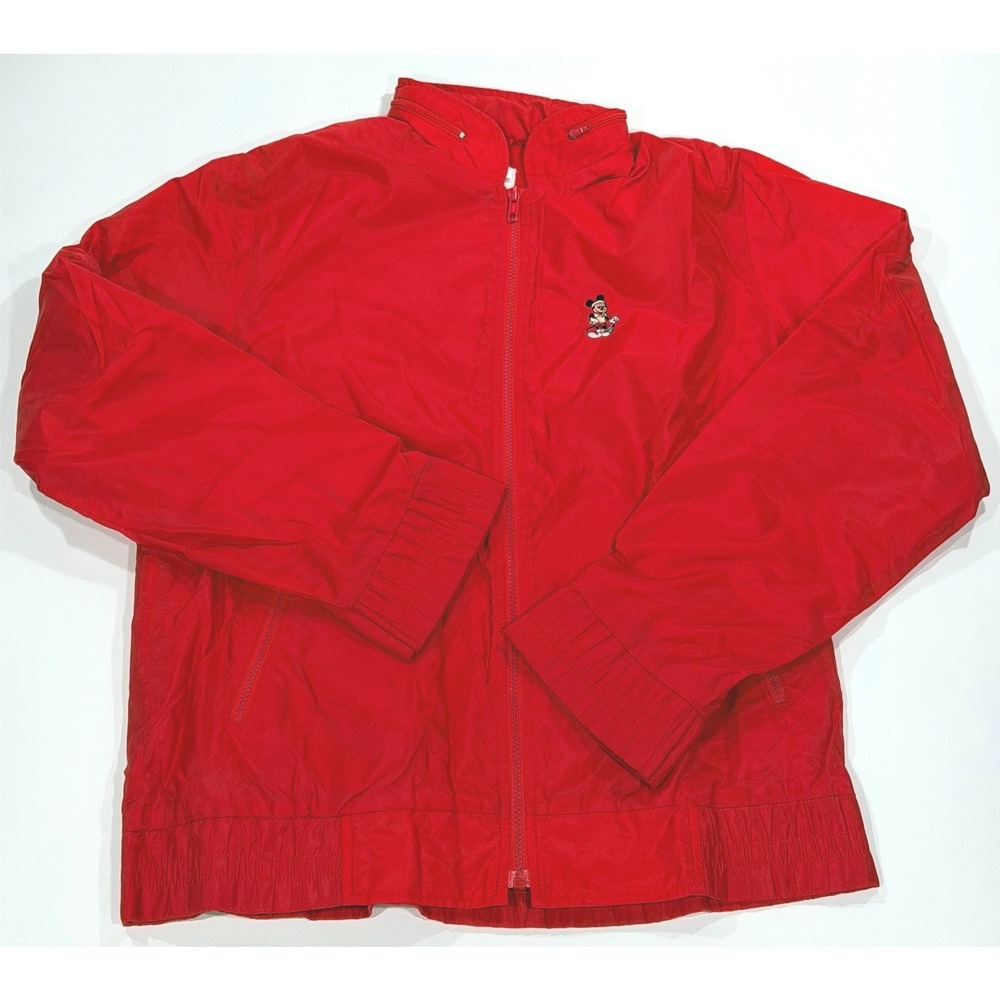 Vintage Mickey Mouse Tennis‎ Windbreaker Men's M Boast Full Zip Hooded Disney